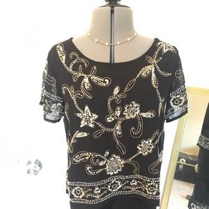 Cropped Blouse, Beaded